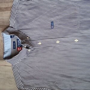 Chaps Mens Easy Care Striped Button Down Long Sleeve Shirt Size M